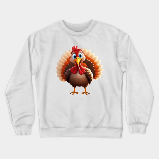 Cute Thanksgiving Turkey Crewneck Sweatshirt by Little Duck Designs